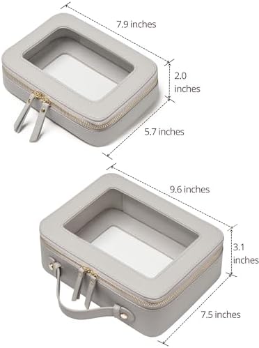 Small Cosmetic Bag for Purse Mini Makeup Bag for School Cute Clear Make Up Pouch for Travel Tiny Leather White Make Up Organizer Case for Backpack Toiletry Bag Waterproof Square Pouch with Zipper