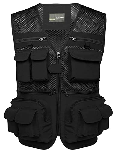 Flygo mens Summer Lightweight Breathable Mesh Fishing Vest With Pockets mesh fishing vest