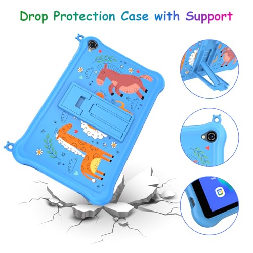Blackview Tab50 Kids Tablet, Android 13 Tablet for Kids, 5GB臽 1TB, 5580mAh, 8 Inch Toddler Tablet with Parental Control Mode, Eye Protection Mode, iKids APP Pre-Installed, Kid-Proof Case - Blue