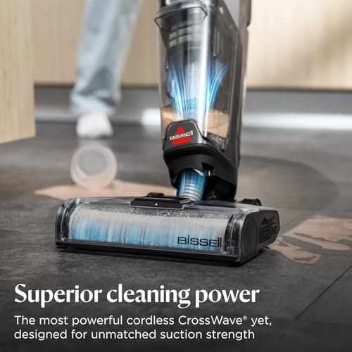 BISSELL Crosswave Omniforce Edge 4000E – Cordless Wet & Dry Vacuum Cleaner- Powerful Suction for Dry Cleaning with PowerVac Mode & ZeroGap Technology for Cleaning precision | 2 Years BISSELL Warranty