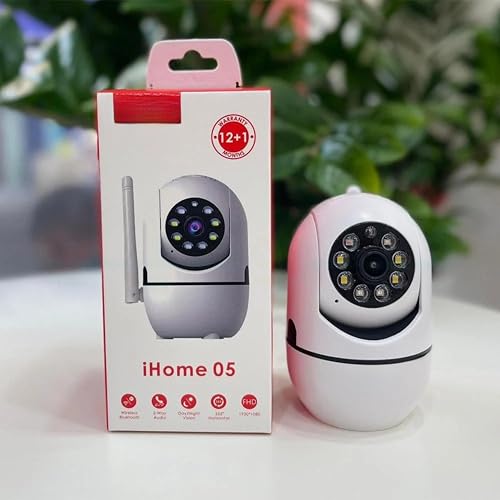 E-store iHome 05 Wi-Fi Camera, 1920x1080 FHD, 355° Rotation, Night Vision, Motion Detection & Two-Way Audio, Smart Security Camera for Home, Office, Baby Monitor, Compatible with Smartphone