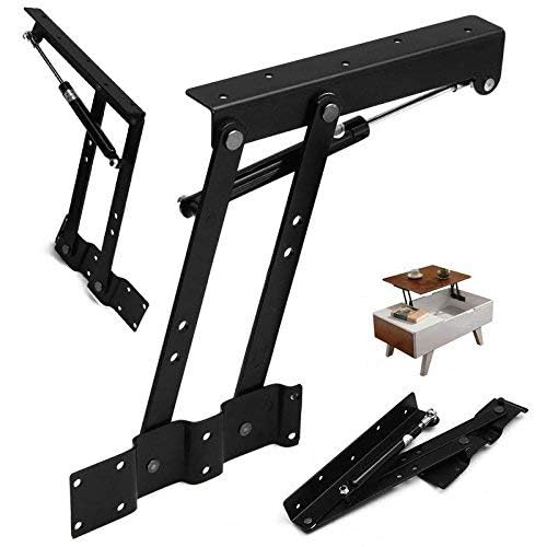 MSOBAIW 1 Pair Lift Up Top Coffee Table Mechanism Spring Hinge Hardware Fitting Table Hinge for Furniture Accessories, Multi-Functional Pneumatic Gas Spring Lift Support for Coffee Table