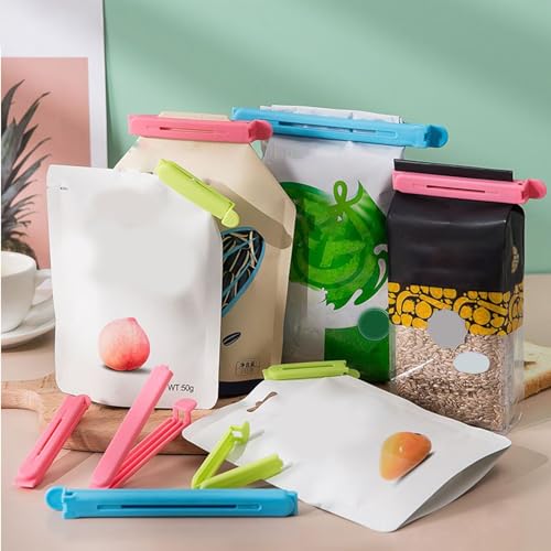 Bag Closers for Chips, Colorful Chip Food Clips Sealing Set, 12X Snack Closure Assorted Sizes, Reusable Closure for Kitchen Storage, Provide Air Tight Sealing