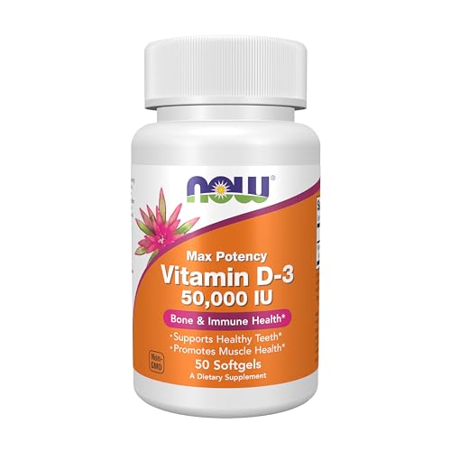NOW Foods Supplements, Vitamin D-3 50,000 IU Softgels, 50 softgels