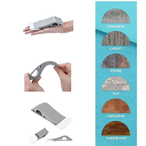 SKY-TOUCH 3 Pieces per Pack Heavy Duty Rubber Door Stoppers, Non-Scratching Door Holder, Anti-Skid Durable Rubber Door Wedges for Home Office and School, Works with All Types of Floor