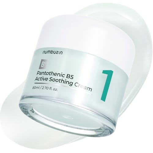 numbuzin No.1 Cream | Pantothenic B5 Active Soothing Cream | Lightweight Hydrating Moisturizer, Pantothenic Acid, Niacinamide, Panthenol | Excess Oil Control, Soothes Acne | Non-Comedogenic | 80ml