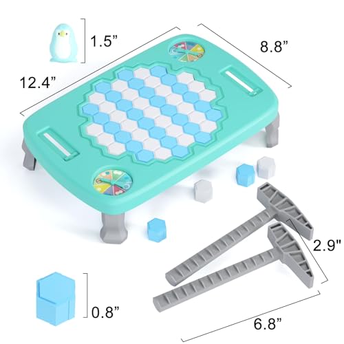 TERRIFI Penguin Ice Rescue Game, 63PCS Ice Breaker Board Game Toy, Save Penguin on Ice for Kids and Adults, Fun Family Game for Children Ages 4-8, Engaging Penguin Trap Activity