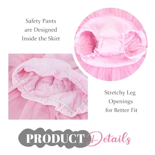 Baby Girl Tulle Tutu Skirt with Diaper Cover,Toddler Girls Fluffy Mesh Ruffle Birthday Party Dress