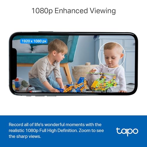 Tapo Mini Smart Security Camera, Indoor CCTV, Works with Alexa&Google Home, No Hub Required, 1080p, 2-Way Audio, Night Vision,Device Sharing (TC60) [Amazon Exclusive] No Monthly Fee