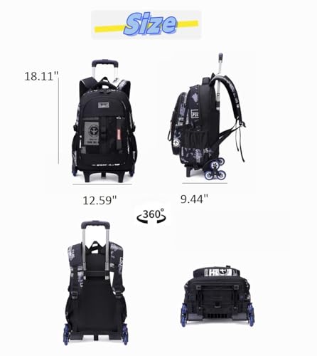 Cat Face 2Pcs Kids Rolling Backpack for Elementary School Carry on Preschool School Bag Bookbag with Wheels for Boys Girls