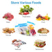WVacFre Sous Vide Bags 15 pcs Reusable Vacuum Sealer Bags Zip Lock bag for Food Storage and Cooking BPA Free with 2 Sealing Clips
