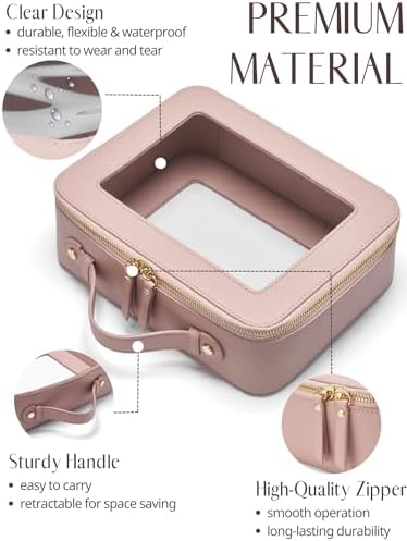 Small Cosmetic Bag for Purse Mini Makeup Bag for School Cute Clear Make Up Pouch for Travel Tiny Leather White Make Up Organizer Case for Backpack Toiletry Bag Waterproof Square Pouch with Zipper