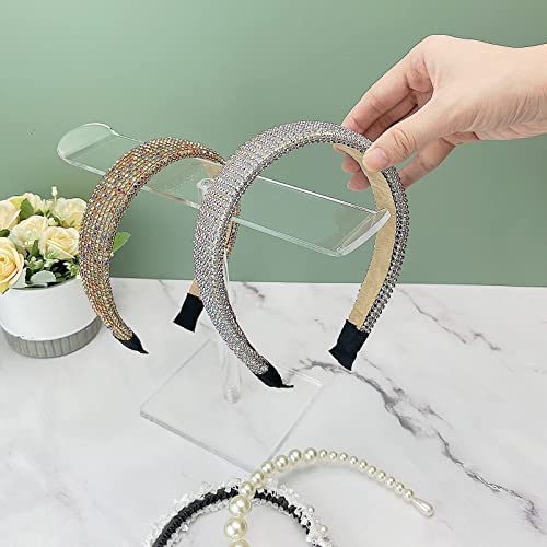Emapoy Acrylic Headband Holder, Headband Organizer Acrylic Clear Hairband Hair Hoop Display Stand, Hair Accessories Organizer Clear Stand For Girls