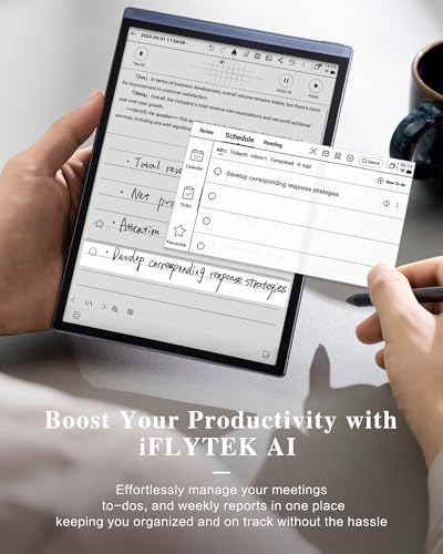 iFLYTEK AINOTE Air 2, 8.2" Paper Tablet with ChatGPT, Handwriting & Voice-to-Text Digital Notebook, Translation &Transcription, for Note-Taking, Reading,Study, WiFi-6 & Bluetooth,32GB, Pen Included