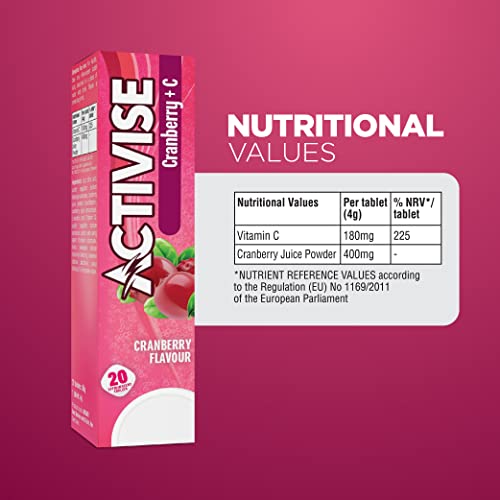 Activise Cranberry + Vitamin C Effervescent Tablets, 20's
