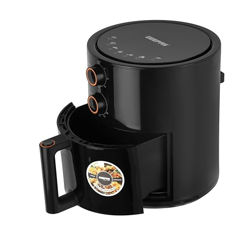Geepas Air Fryer- GAF37513/ 4.0 L Pot, Non-Stick Coating, with Vortex Frying Technology/Multiple Function, 1-60 Min Timer, Temperature 80-200 Degree Celsius|2 Years Warranty, Black