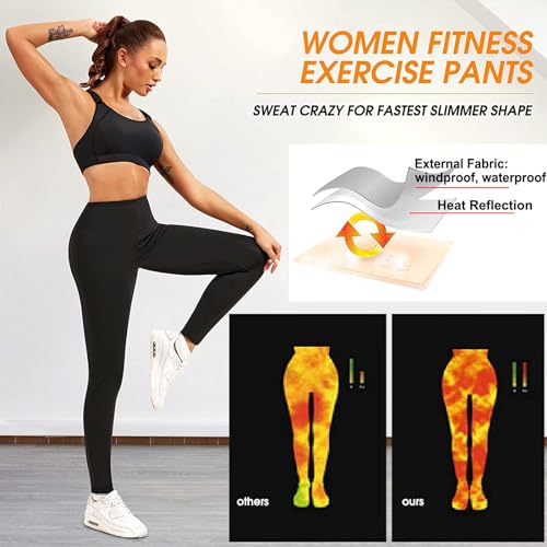 Sauna Leggings for Women, High Waisted Leggings for Women, Sweat Leggings, Women's Slimming Tummy Control Sauna Pants,Blue,4XL/5XL