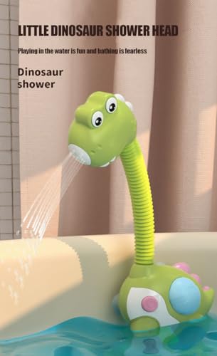 YOUWE7 Baby Bath Toys Electric Dinosaur Shower Head, Kids Water Spray Bathtub Toys, Dinosaur Shower Head Sprayer with 3 Strong Suction Cups, Bathtub Water Toys for Toddler Bath Toys
