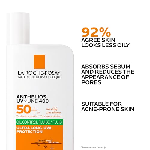 La Roche-Posay Anthelios UVMune 400 Oil Control Invisible Fluid Sunscreen SPF 50+ for Oily Skin 50ml