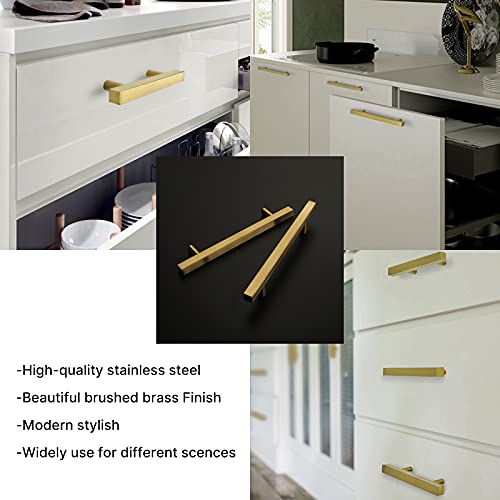LONTAN 10 Pack Gold Cupboard Handles 160mm Gold Kitchen Handles Cabinet Hardware Drawer Pulls Kitchen Cupboard Furniture Stainless Steel