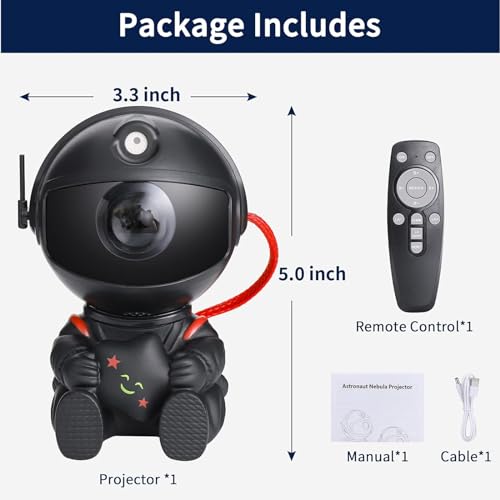 Joyzzz Galaxy Projector, Star Projector with 360 Degree Rotation, Astronaut Projector with Remote Control, 8 Star Light Modes, Space Projector Night Light for Kids, Ceiling, Room Decor, Gifts