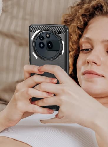WTech Nothing Phone (3a) Pro 5G 2025 Silicone Brushed Texture Protective Case Cover (Black)