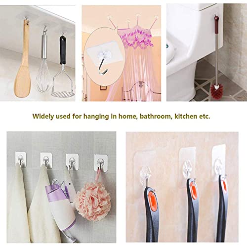 Sky-Touch Adhesive Hooks Heavy Duty Wall Hooks 20Pack 8Kg Max, Self Adhesive Hook