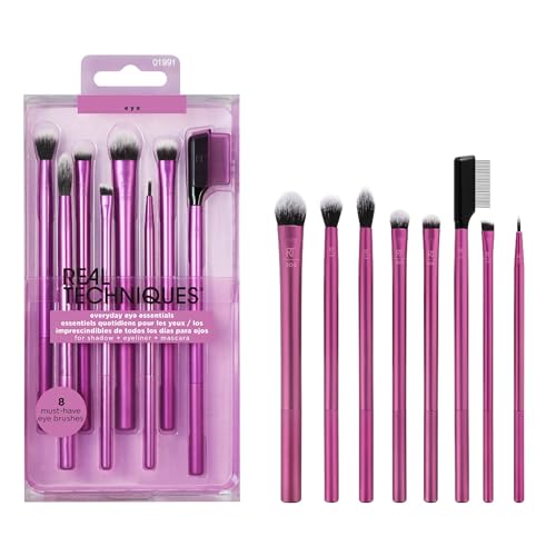 REAL TECHNIQUES Everyday Eye Essentials Lidschatten-Pinsel-Set, 8-teilig