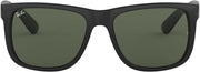 RB4165 Justin Rectangular Sunglasses - black w/ green trim