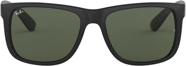 RB4165 Justin Rectangular Sunglasses - black w/ green trim