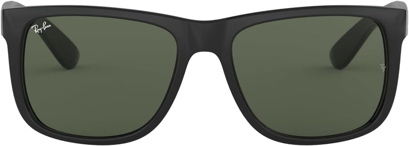 RB4165 Justin Rectangular Sunglasses - black w/ green trim