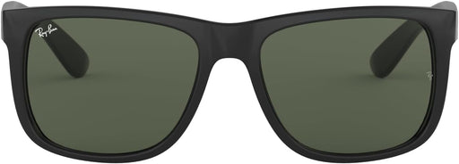RB4165 Justin Rectangular Sunglasses - black w/ green trim