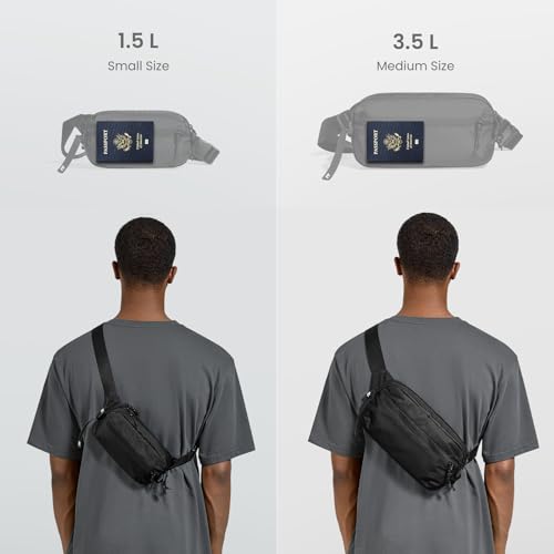 tomtoc Anti-Theft Sling Bag 3.5 L - Lightweight Shoulder Bag with RFID Protection for Switch 2 2025 | Water-Repellent & Organiser Chest Bag for Men & Women | Everyday Life, Travel, EDC | Black