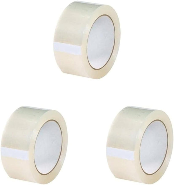 MARKQ Clear Packing Tape 2 inches x 50 yards Strong Heavy Duty Packaging Tape for Sealing Parcel Boxes, Moving Boxes Houses, Large Postal Bags, Office Supplies 6 Rolls - 1 Roll 2 inches x 50 yards (Pack of 3)