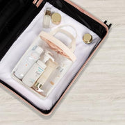 onemoky Travel Toiletry Bag, Clear Makeup Bag for Women, TSA Approved Toiletry Bag, Waterproof Clear Bag Cosmetic Pouch, Transparent Makeup Organizer, Carry on Airport Airline Compliant, Beige