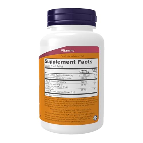 NOW Supplements, Vitamin C-1000 Complex with 250 mg of Bioflavonoids, Buffered, Antioxidant Protection*, 90 Tablets