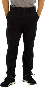 Men's Tapered Fit Chino Made of Elastic Cotton Satin - Black