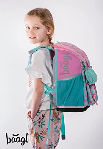 Baagl School Bag Boys Girls Set of 3 - Zippy School Bag for 1st Class - Primary School Satchel with Chest Strap - Ergonomic School Backpack