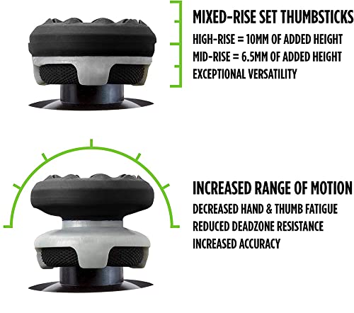 FPS Freek Galaxy Black for PlayStation 4 (PS4) and PlayStation 5 (PS5) Performance Thumbsticks, Compatible Controller Grip Performance, Galaxy Themed Thumbstick Covers (1 High-Rise, 1 Mid-Rise, Black)