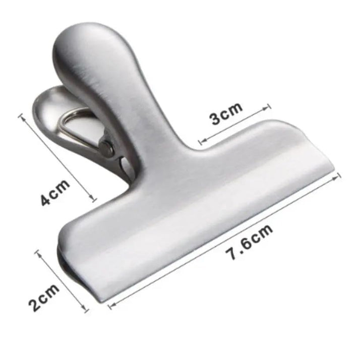10pcs Metal Chip Food Bag Clips Universal Home Kitchen Food Snack Clips Stainless Steel Snack Bag Sealing Clip Clamp 7.6x6.2cm