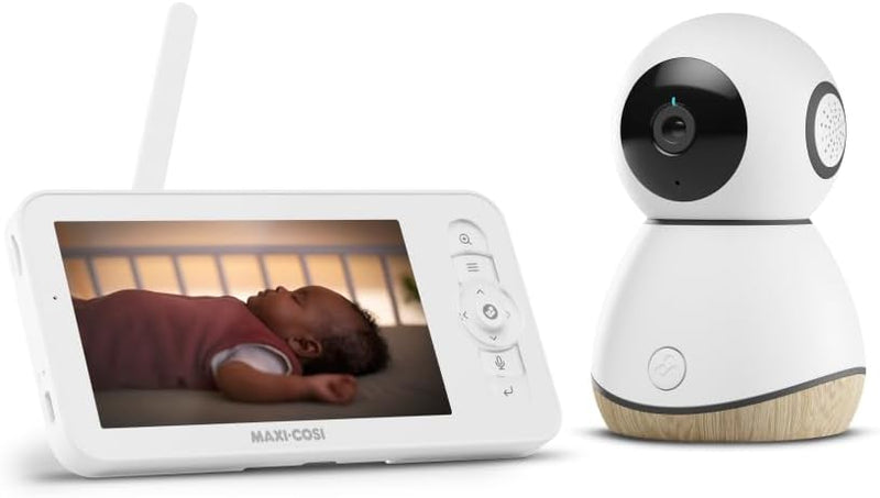 Maxi-Cosi See PRO Baby Monitor, Smart Baby Monitor Camera with App, Video Baby Monitor, Scream Translator, Automatic Motion Detection, Ultra HD (2K) Video, 5 Inch Screen, Part Connected