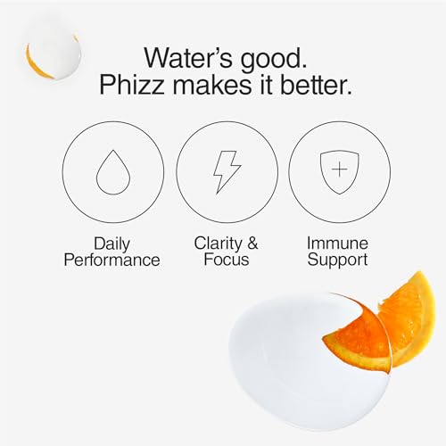 Phizz Multivitamins Rehydration Tablets - High Strength Vitamin C and Zinc - Orange (20 Tablets)