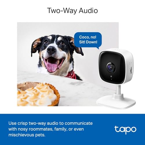 Tapo Mini Smart Security Camera, Indoor CCTV, Works with Alexa&Google Home, No Hub Required, 1080p, 2-Way Audio, Night Vision,Device Sharing (TC60) [Amazon Exclusive] No Monthly Fee