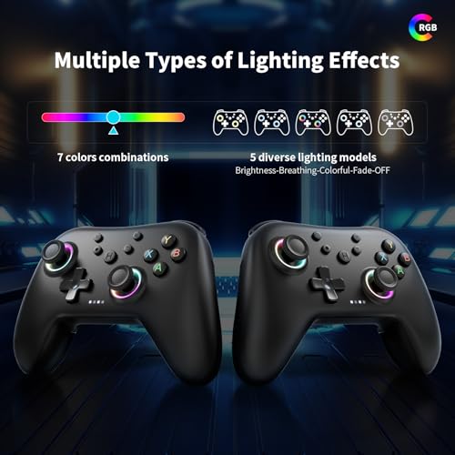 AceGamer Aurora 2.4G Wireless Bluetooth Controller for Windows PC/Switch/Stem/iOS/Androidï¼ŒGamepad PC Joystick with Hall Effect Joystick, Programmable Back Button, Linear Resonant Actuator (black)