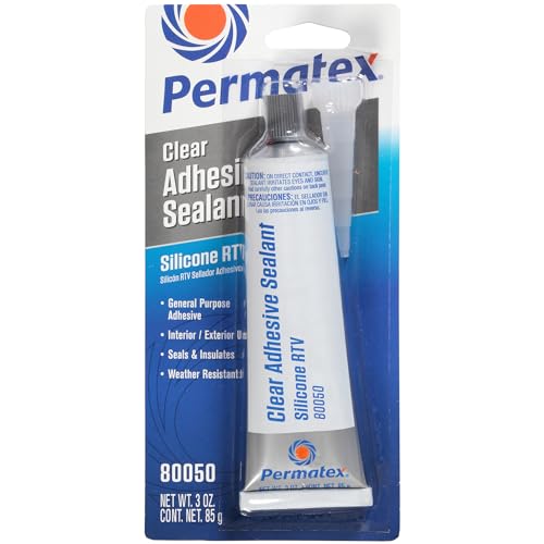 Permatex Clear RTV Silicone Adhesive Sealant Clear,3 oz,80050