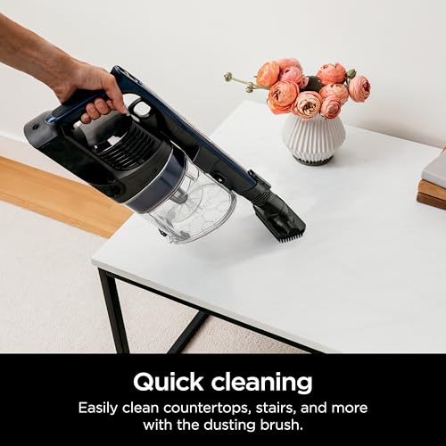 Shark Cordless Vacuum Cleaner with HEPA Filter, Lightweight, Portable, Rechargeable, Powerful Pet Hair Pickup, Removable Handheld, Crevice Tool, Dusting Brush, 50-min Runtime, Blue, IZ363HT