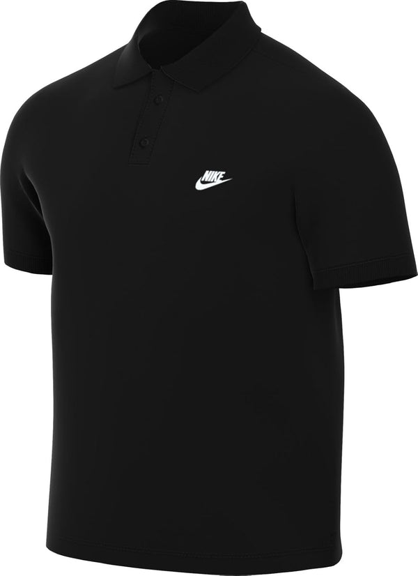 Men M Nk Club SS Polo Pique Short Sleeve Polo - BLACK/(WHITE)
