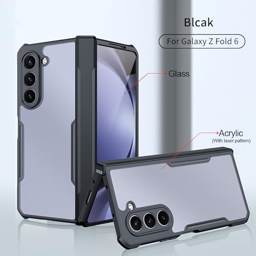 For Samsung Galaxy Z Fold 6 Case, Built-in Screen Protector Cover, Camera Lens Protection Case, TPU Shockproof Airbags Bumper Anti-Yellowing Mobile Phone Back Cover, Slim Fit Protective Casing