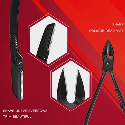 McMola Manicure Set, 18pcs Nail Clippers Pedicure Kit Nail Care Kit Manicure Professional Tools Gift for Men Women Friends and Parents (Black & Red)