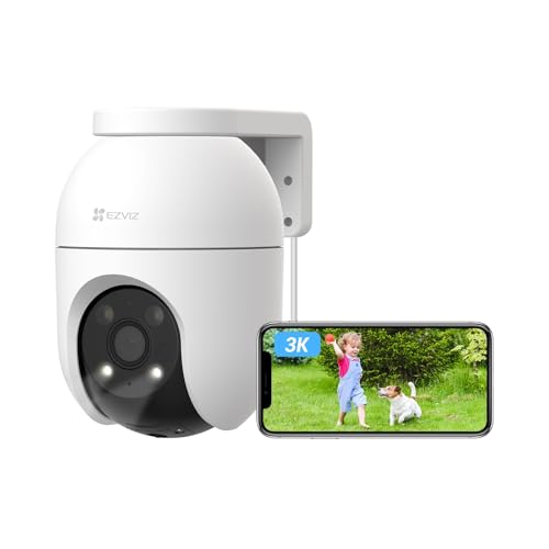 EZVIZ C8C Security Camera, 5MP 3K Outdoor WiFi Camera, CCTV Camera for Home with 360° Coverage, AI Human/Vehicle Shape Detection, Auto-Zoom Tracking, Color Night Vision, Weatherproof, Two-Way Talk